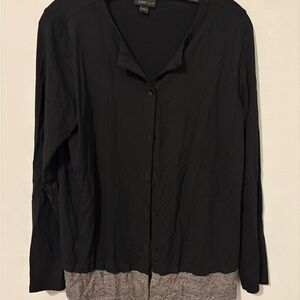 Black and Gray Button-Up Cardigan